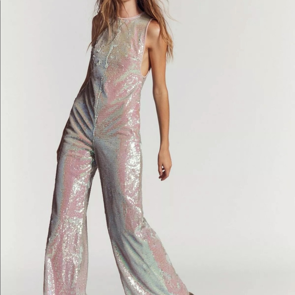 Free people sequin jumpsuit